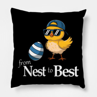 From Nest To Best Funny Baby Cool Easter Chick Sunglasses Pillow