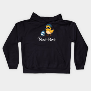 From Nest To Best Funny Baby Cool Easter Chick Sunglasses Kids Hoodie