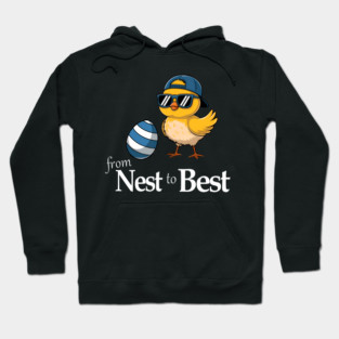 From Nest To Best Funny Baby Cool Easter Chick Sunglasses Hoodie