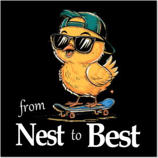 From Nest To Best Funny Baby Cool Easter Chick Sunglasses Posters and Art