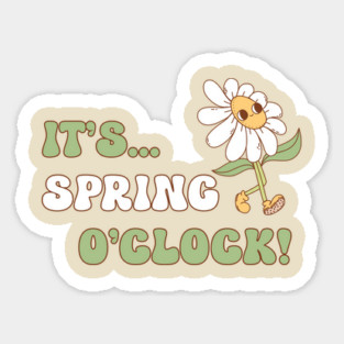 It's Spring o' clock! Floral Design Magnet