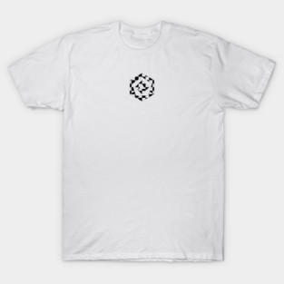 Abstract Black White Chessboard Hexagon T-Shirt