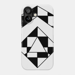 Abstract Black White Chessboard Hexagon Phone Case
