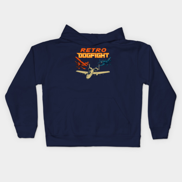 Retro Dogfight Square Logo Kids Hoodie by Retro Dogfight