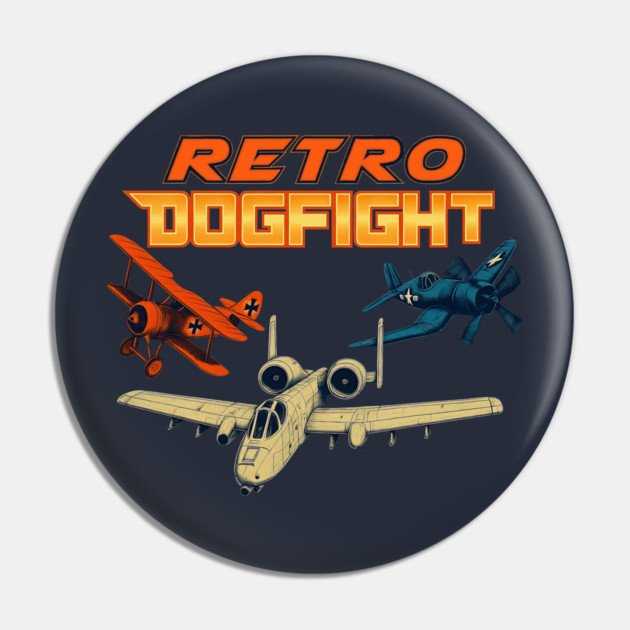Retro Dogfight Square Logo Pin by Retro Dogfight