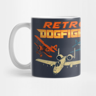 Retro Dogfight Square Logo Mug