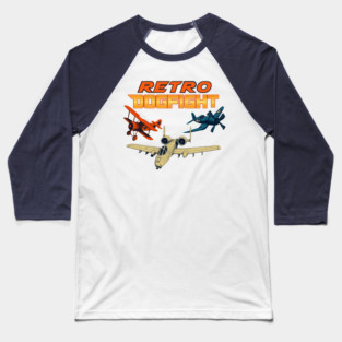 Retro Dogfight Square Logo Baseball T-Shirt
