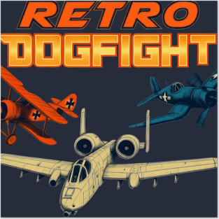 Retro Dogfight Square Logo Posters and Art
