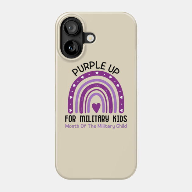 Purple Up For Military Kids Month Of The Military Child Phone Case by Creatifly Graphic Tees