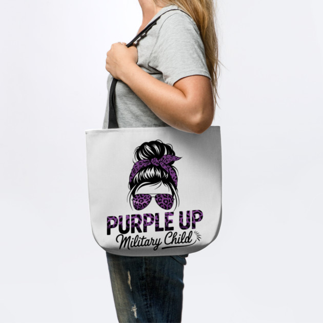 Purple Up Military Child Messy Bun by Creatifly Graphic Tees