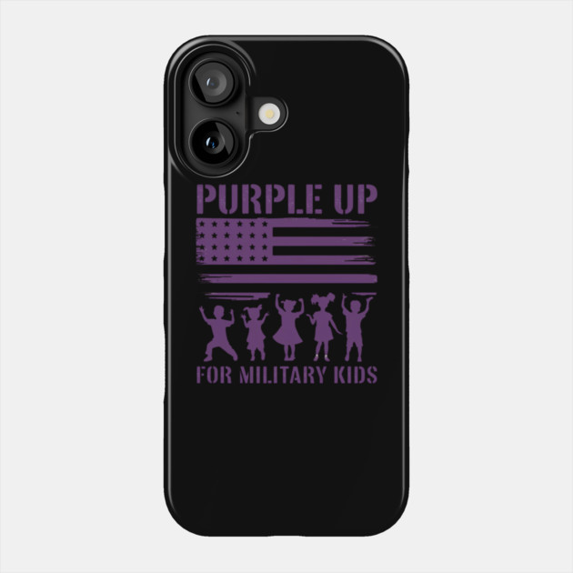 Purple Up For Military Kids Phone Case by Creatifly Graphic Tees