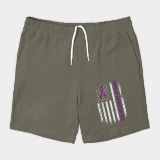 Purple Up For Military Kids Usa Flag Shorts