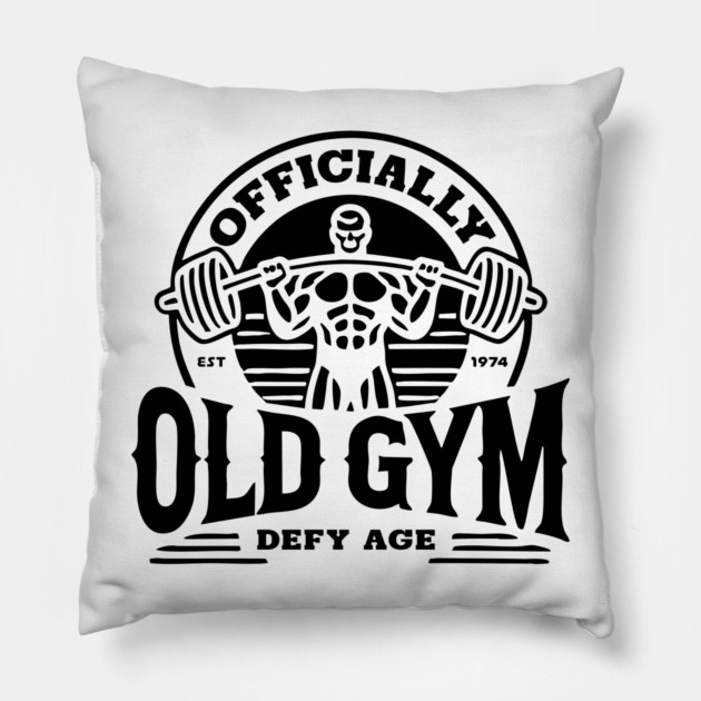 Officially Old Gym t-shirt Pillow by Officially Old Gym