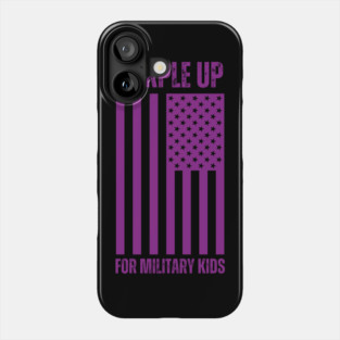 Purple Up For Military Kids Usa Flag Phone Case