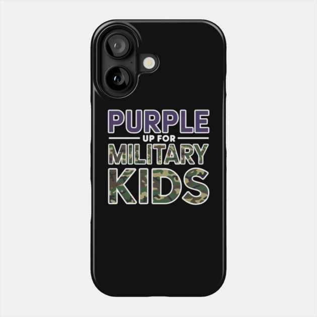Purple Up For Military Kids Phone Case by Creatifly Graphic Tees