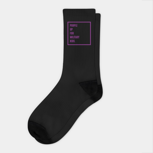 Purple Up For Military Kids Socks by Creatifly Graphic Tees