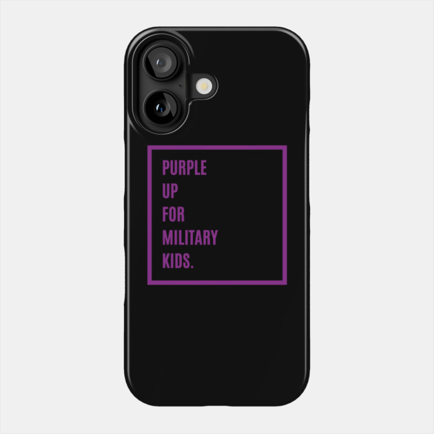 Purple Up For Military Kids Phone Case by Creatifly Graphic Tees