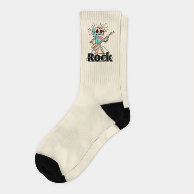 Metal Pulse. Robot Guitarist (Color) Socks by filiposwear
