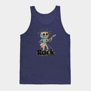 Metal Pulse. Robot Guitarist (Color) Tank Top