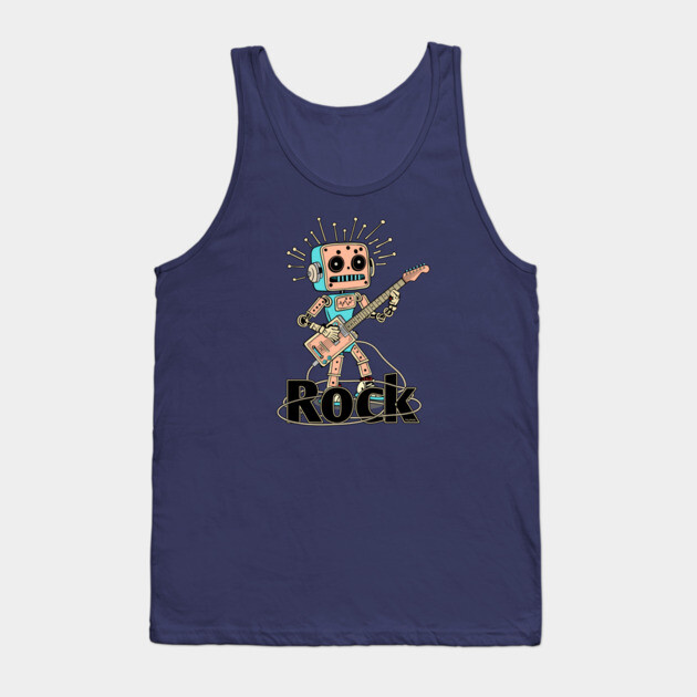 Metal Pulse. Robot Guitarist (Color) Tank Top by filiposwear