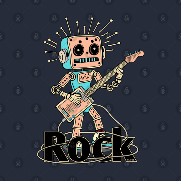 Metal Pulse. Robot Guitarist (Color) by filiposwear