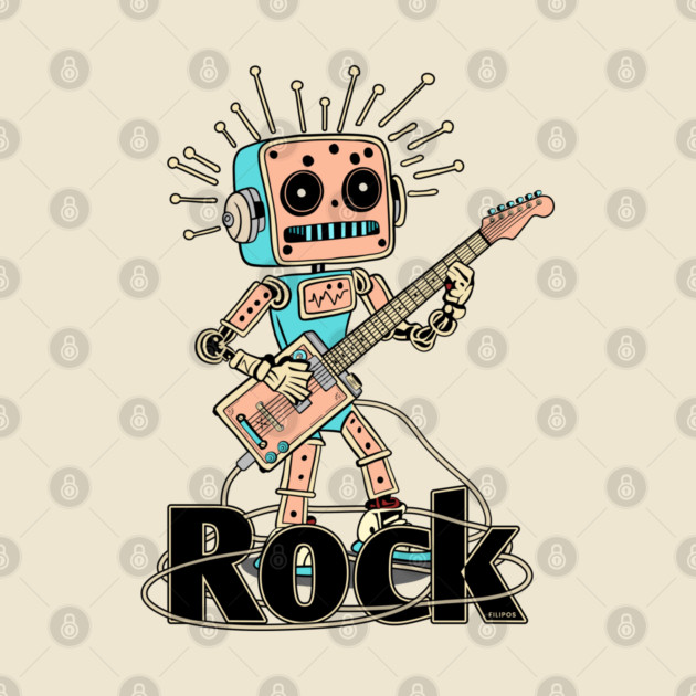 Metal Pulse. Robot Guitarist (Color) by filiposwear