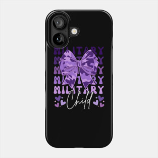 Military Child Coquette Bow Purple Phone Case