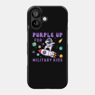 Purple Up For Military Kids Astronaut Phone Case