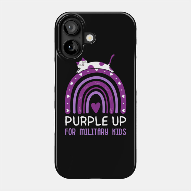 Purple Up For Military Kids Phone Case by Creatifly Graphic Tees
