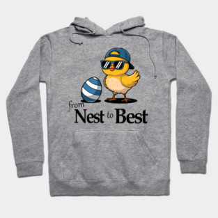 From Nest To Best Funny Baby Cool Easter Chick Sunglasses Hoodie