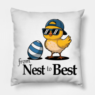 From Nest To Best Funny Baby Cool Easter Chick Sunglasses Pillow