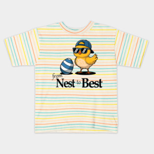 From Nest To Best Funny Baby Cool Easter Chick Sunglasses Kids T-Shirt