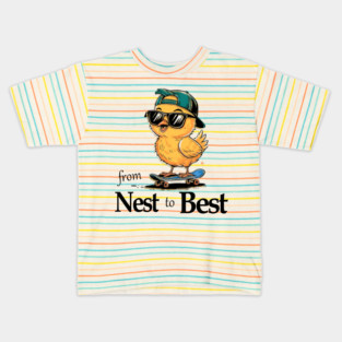 From Nest To Best Funny Baby Cool Easter Chick Sunglasses Kids T-Shirt