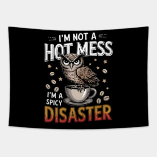 Coffee Owl Spicy Disaster Tapestry