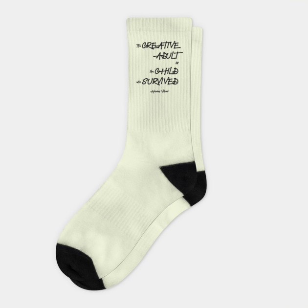 Inspiring Quote: The Creative Adult is the Child Who Survived Socks by Jiyoun's Store 1