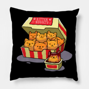 Kitten Nuggets Food Pun Cat Lover Gift Chicken Nuggets Pillow