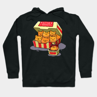 Kitten Nuggets Food Pun Cat Lover Gift Chicken Nuggets Hoodie