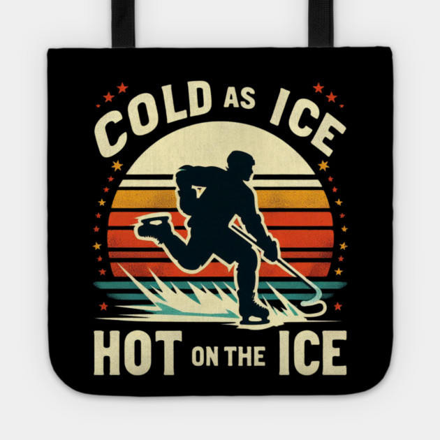 Cold as Ice, Hot on the Ice – Retro Hockey Player Design Tote by Ben's Store 1
