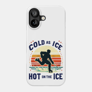 Cold as Ice, Hot on the Ice – Retro Hockey Player Design Phone Case