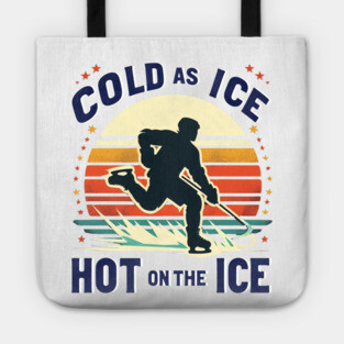 Cold as Ice, Hot on the Ice – Retro Hockey Player Design Tote