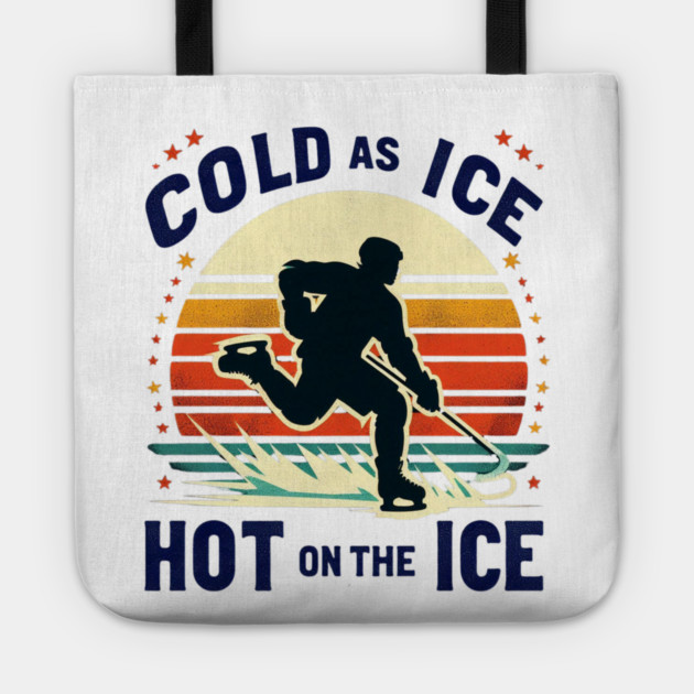 Cold as Ice, Hot on the Ice – Retro Hockey Player Design Tote by Ben's Store 1