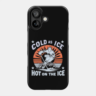 Cold as Ice, Hot on the Ice – Retro Hockey Player Design Phone Case