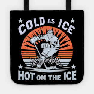 Cold as Ice, Hot on the Ice – Retro Hockey Player Design Tote