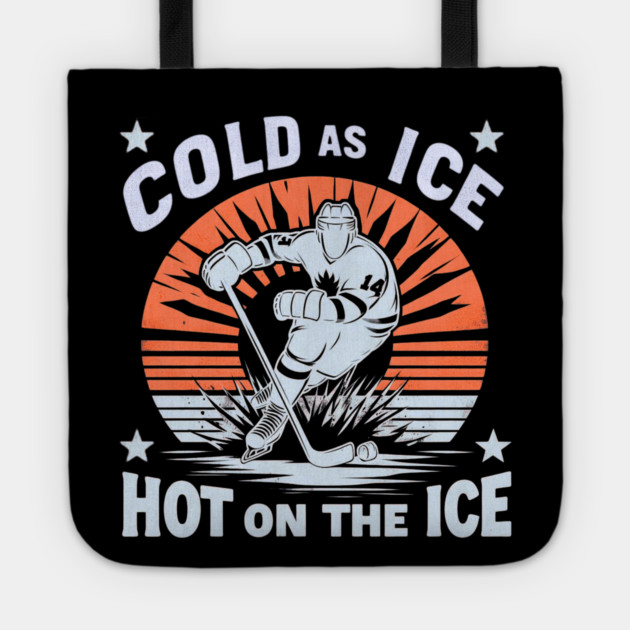 Cold as Ice, Hot on the Ice – Retro Hockey Player Design Tote by Ben's Store 1