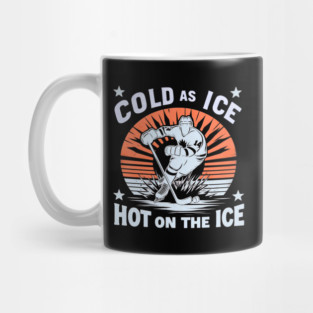 Cold as Ice, Hot on the Ice – Retro Hockey Player Design Mug
