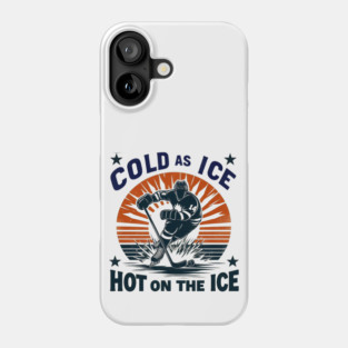 Cold as Ice, Hot on the Ice – Retro Hockey Player Design Phone Case