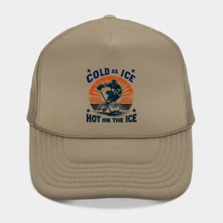 Cold as Ice, Hot on the Ice – Retro Hockey Player Design Hat