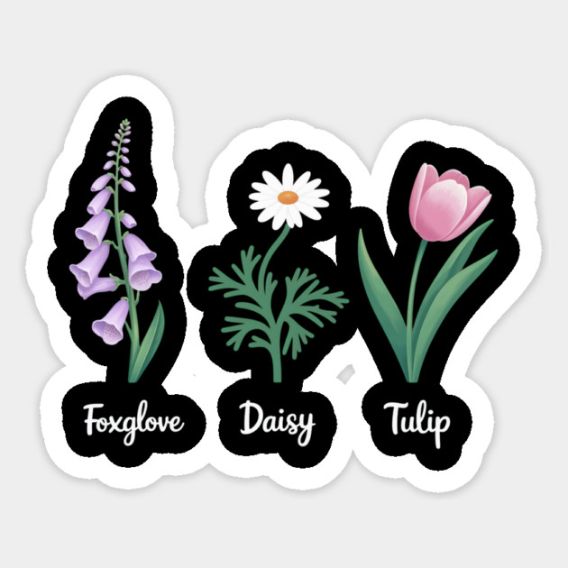 Subtle Floral Anti-Trump – Foxglove Daisy Tulip Political Statement Sticker by ArtistTee ⭐⭐⭐⭐⭐