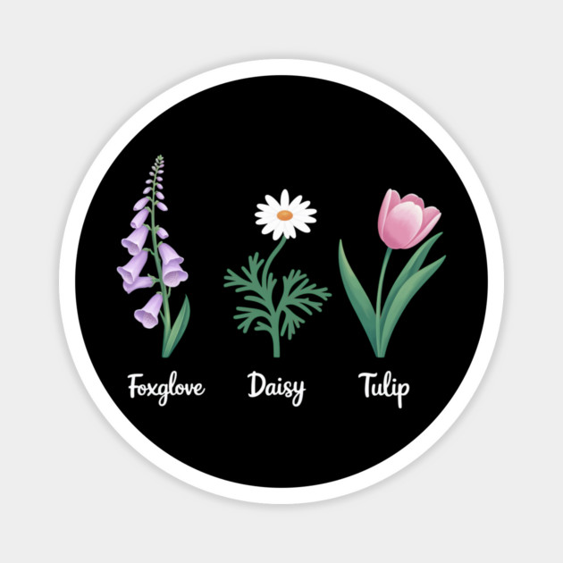 Subtle Floral Anti-Trump – Foxglove Daisy Tulip Political Statement Magnet by ArtistTee ⭐⭐⭐⭐⭐