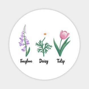 Subtle-Floral-Anti-Trump–Foxglov-Daisy-Tulip Magnet